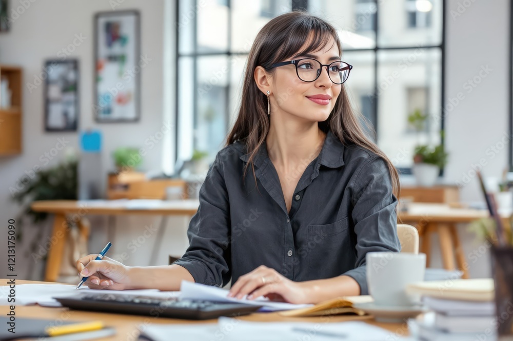 Woman working at desk in office Woman working at desk in office