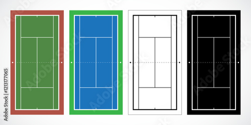 Tennis Court Layouts in Four Styles