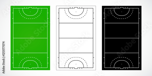 Hockey Court Layouts in Three Styles