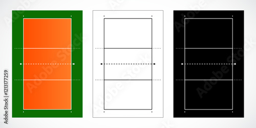 Volleyball Court Layouts in Three Styles