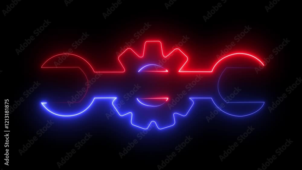 Glowing neon line setting icon with spinning gears icon animated. Technology setting icon concept. Repair service icon. spinning gears icon animated with spinning gears icon animated. Glowing neon line setting icon with spinning gears icon animated. Technology setting icon concept. Repair service icon. spinning gears icon animated with spinning gears icon animated.