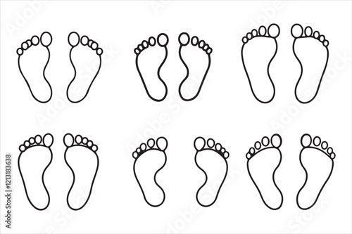 Human foot footprint outline 