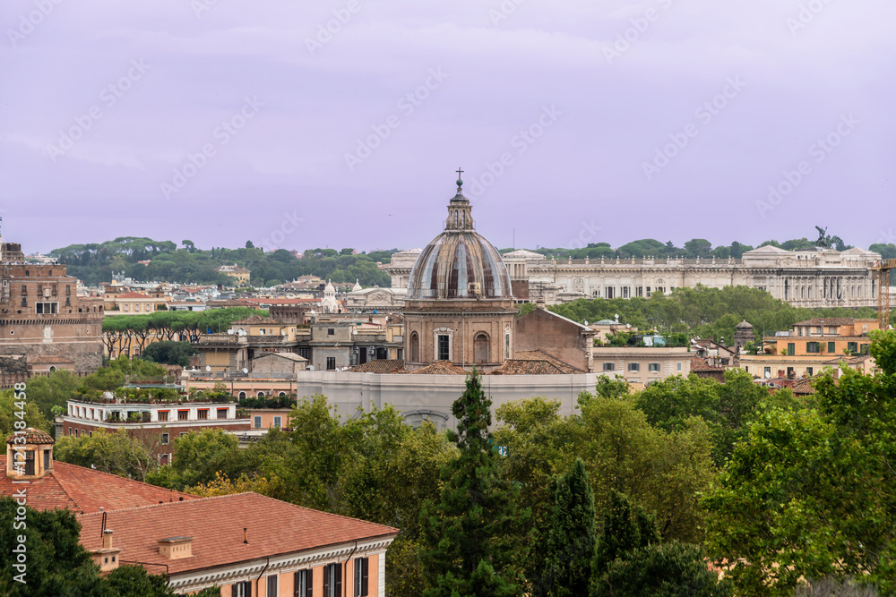 Obraz premium View of Roma from hill in late summer