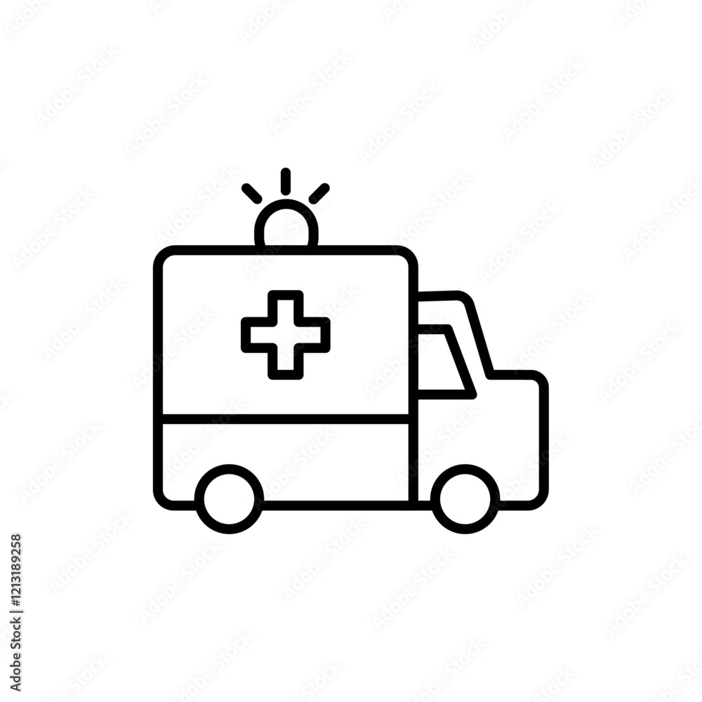 Ambulance icon black and white vector sign Ambulance icon black and white vector sign