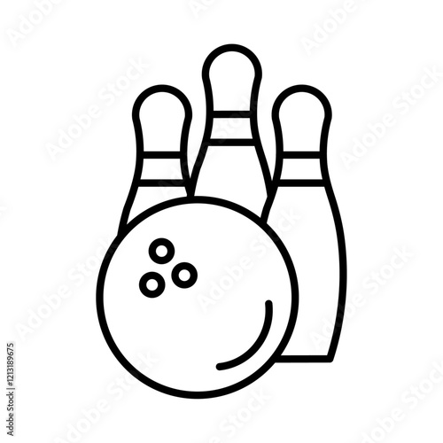 Bowling icon black and white vector sign