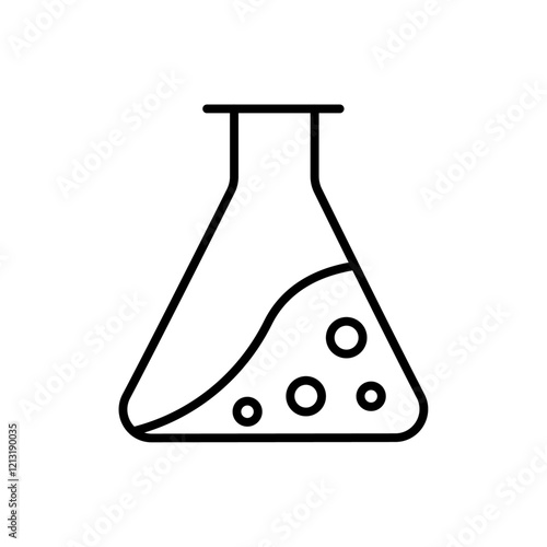 Chemical flask icon black and white vector sign