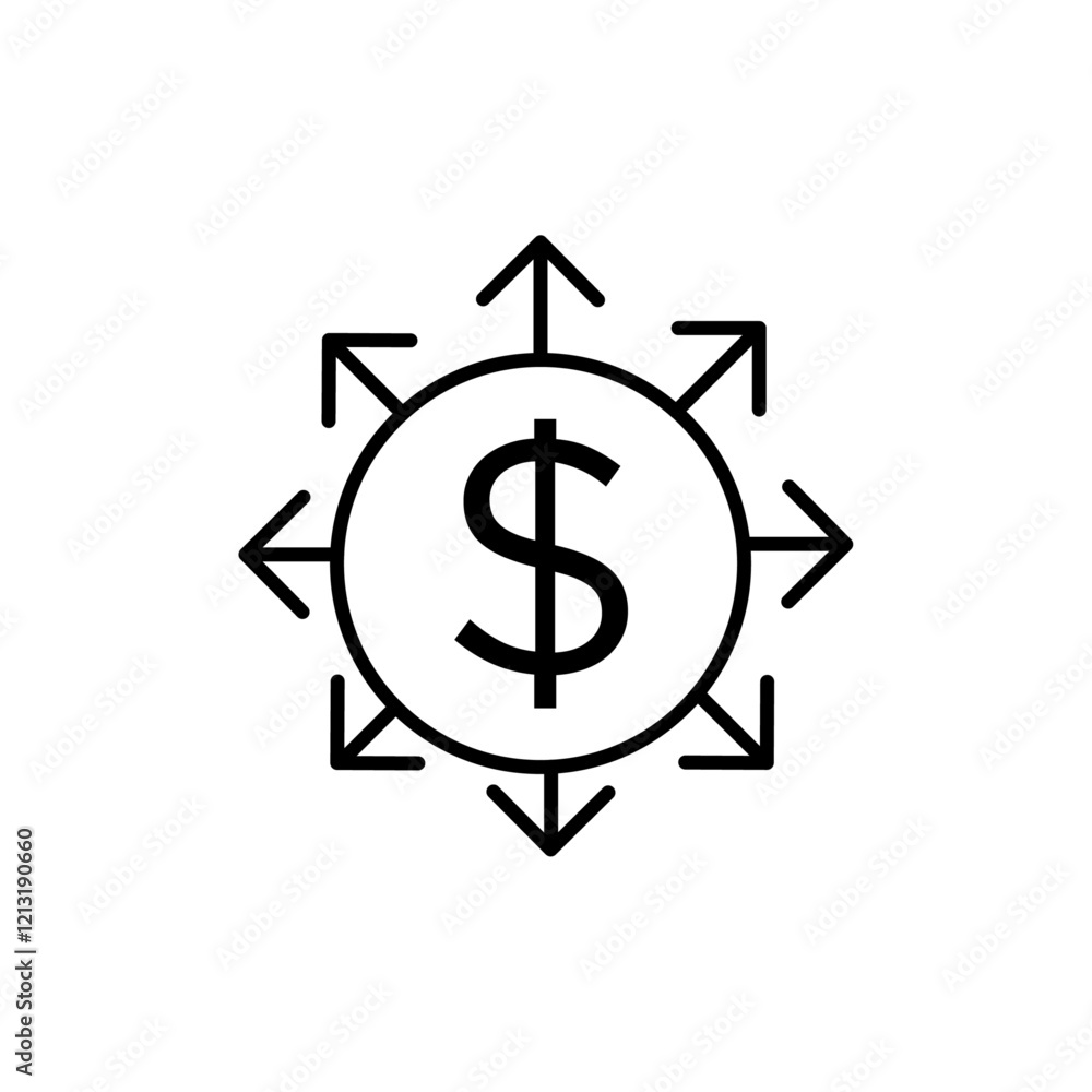Diversified investment icon black and white vector sign Diversified investment icon black and white vector sign
