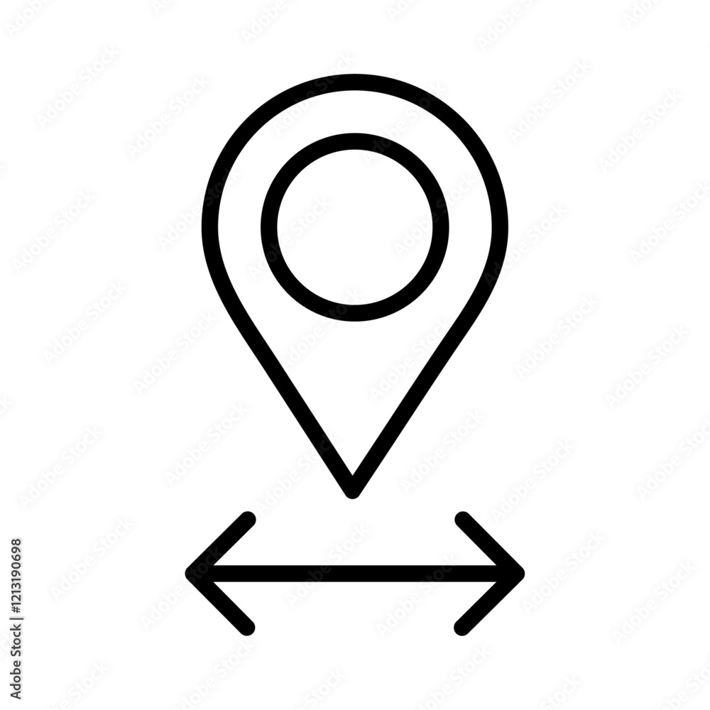 Destination distancing icon black and white vector sign Destination distancing icon black and white vector sign