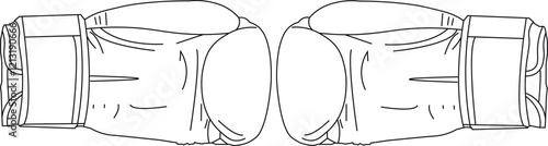 the line art illustration of the gloves for sport called boxing