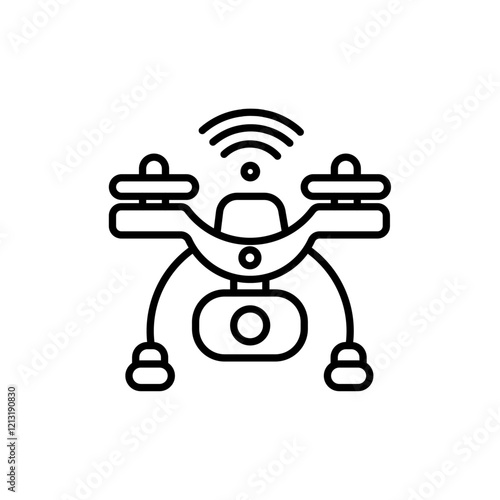 Drone Technology icon black and white vector sign