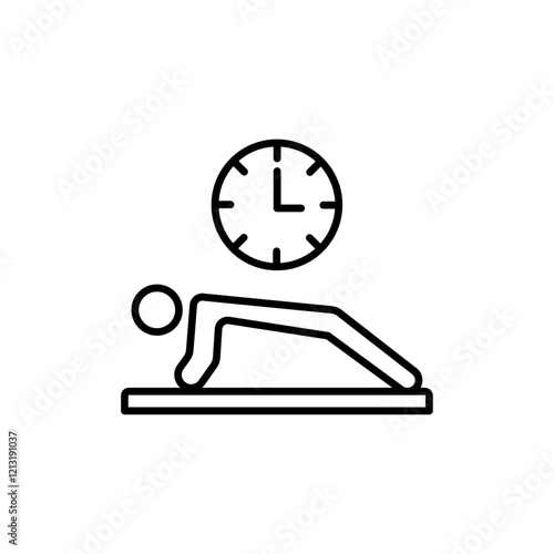 exercise time icon black and white vector sign