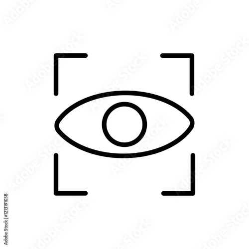 Eye scanner icon black and white vector sign