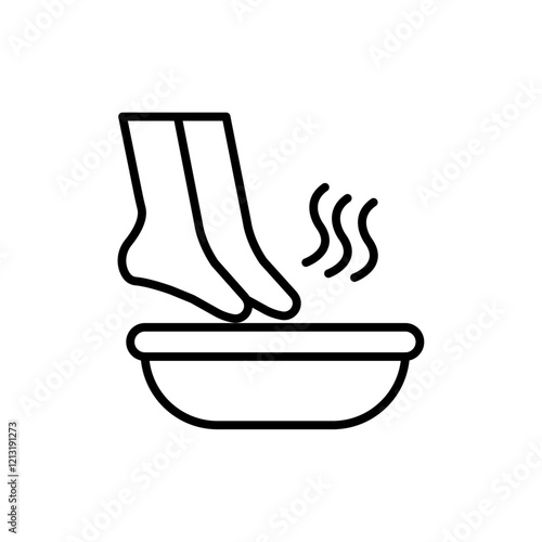 Foot Soak icon black and white vector sign