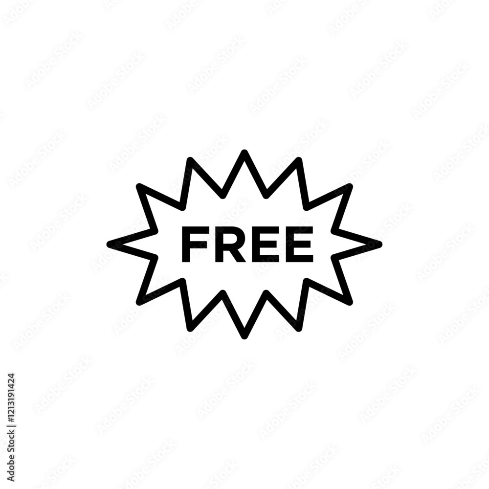 Free label icon black and white vector sign Free label icon black and white vector sign