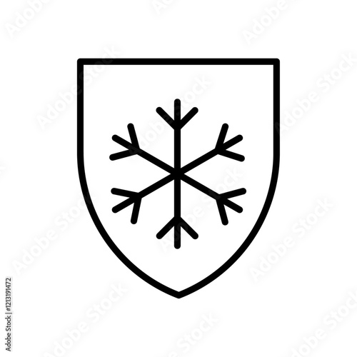 Frost resistant icon black and white vector sign