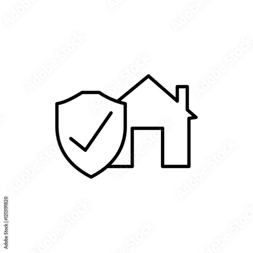 home insurance icon black and white vector sign