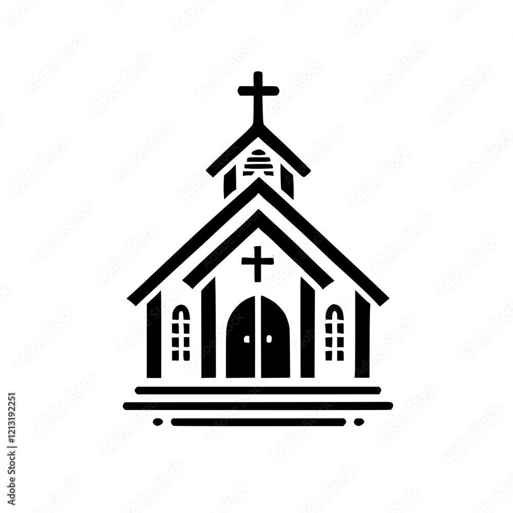 Simple Church Illustration: Black and White Minimalist Church Design. Perfect for religious websites, social media, or print media. Simple Church Illustration: Black and White Minimalist Church Design. Perfect for religious websites, social media, or print media.