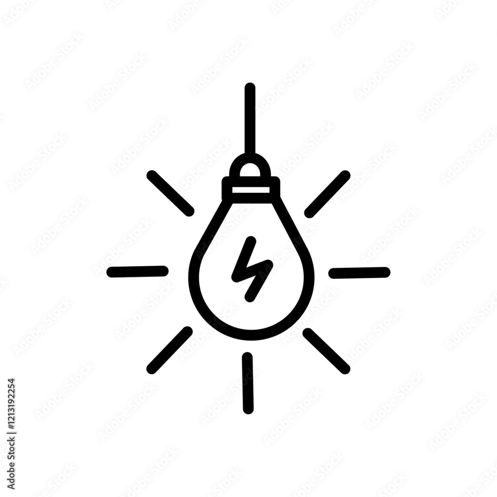 Lamp icon black and white vector sign Lamp icon black and white vector sign