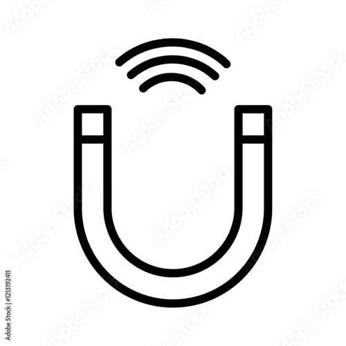 Magnet with power icon black and white vector sign