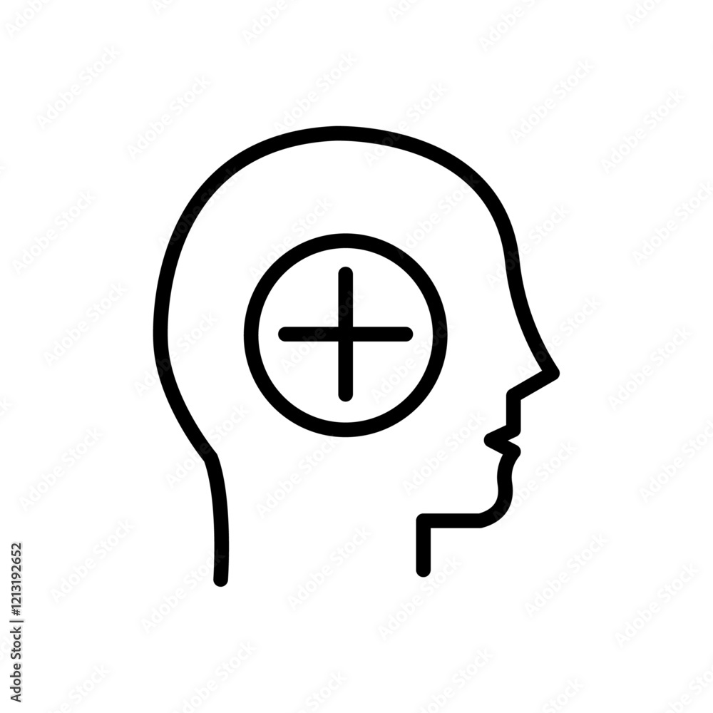 Mental health icon black and white vector sign Mental health icon black and white vector sign