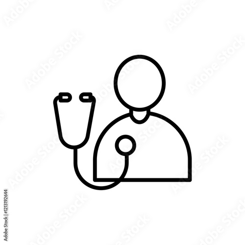 Medical check-up icon black and white vector sign