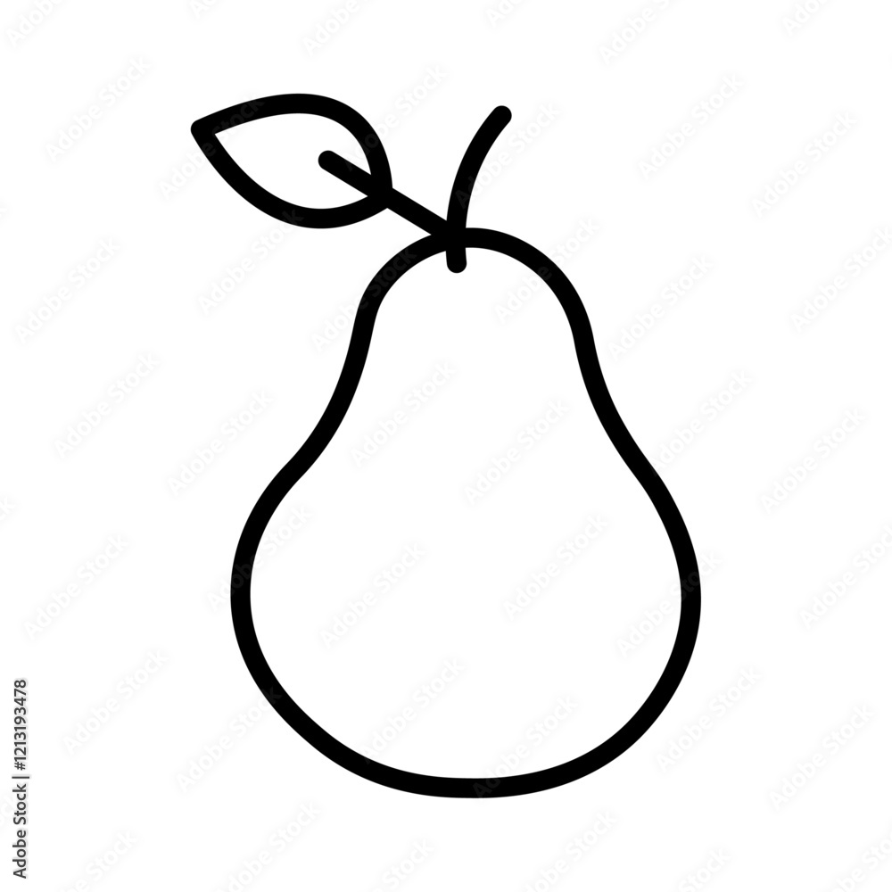 Pear icon black and white vector sign Pear icon black and white vector sign