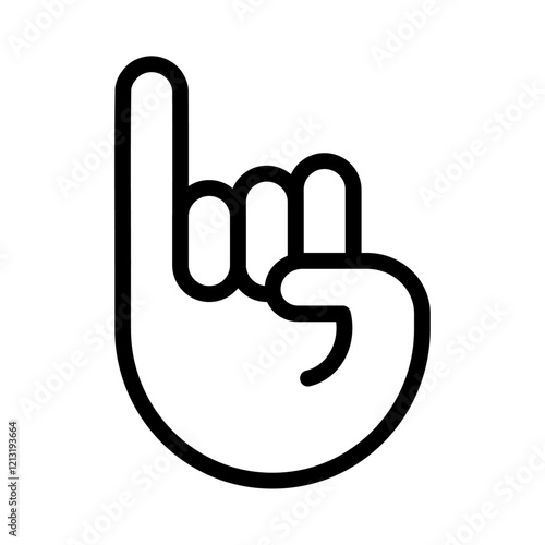 Pinky finger icon black and white vector sign