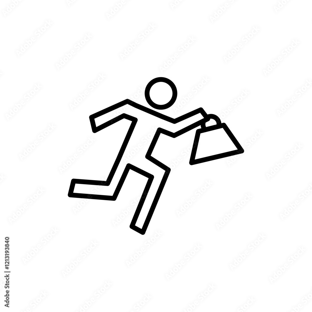 Purse snatcher icon black and white vector sign Purse snatcher icon black and white vector sign