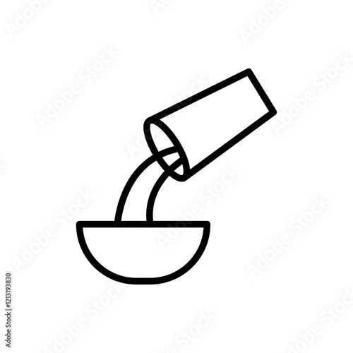 Pouring icon black and white vector sign