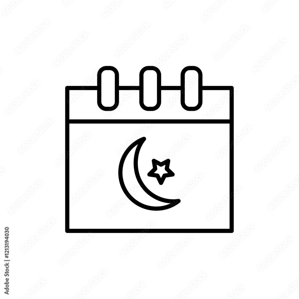 Ramadan Calendar Icon black and white vector sign Ramadan Calendar Icon black and white vector sign