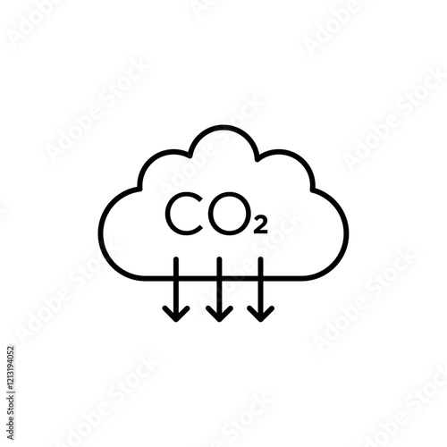 Reduce carbon dioxide co2 icon black and white vector sign