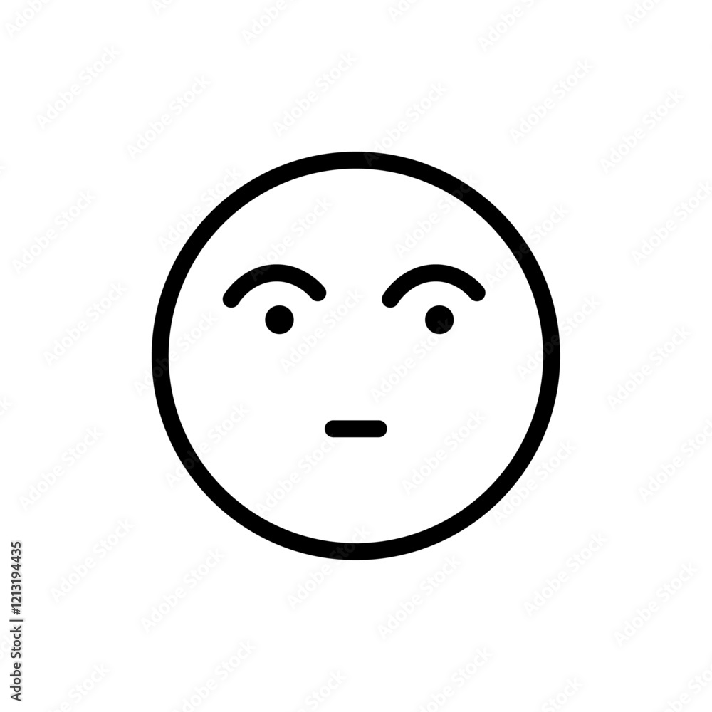 Shocked face icon black and white vector sign Shocked face icon black and white vector sign