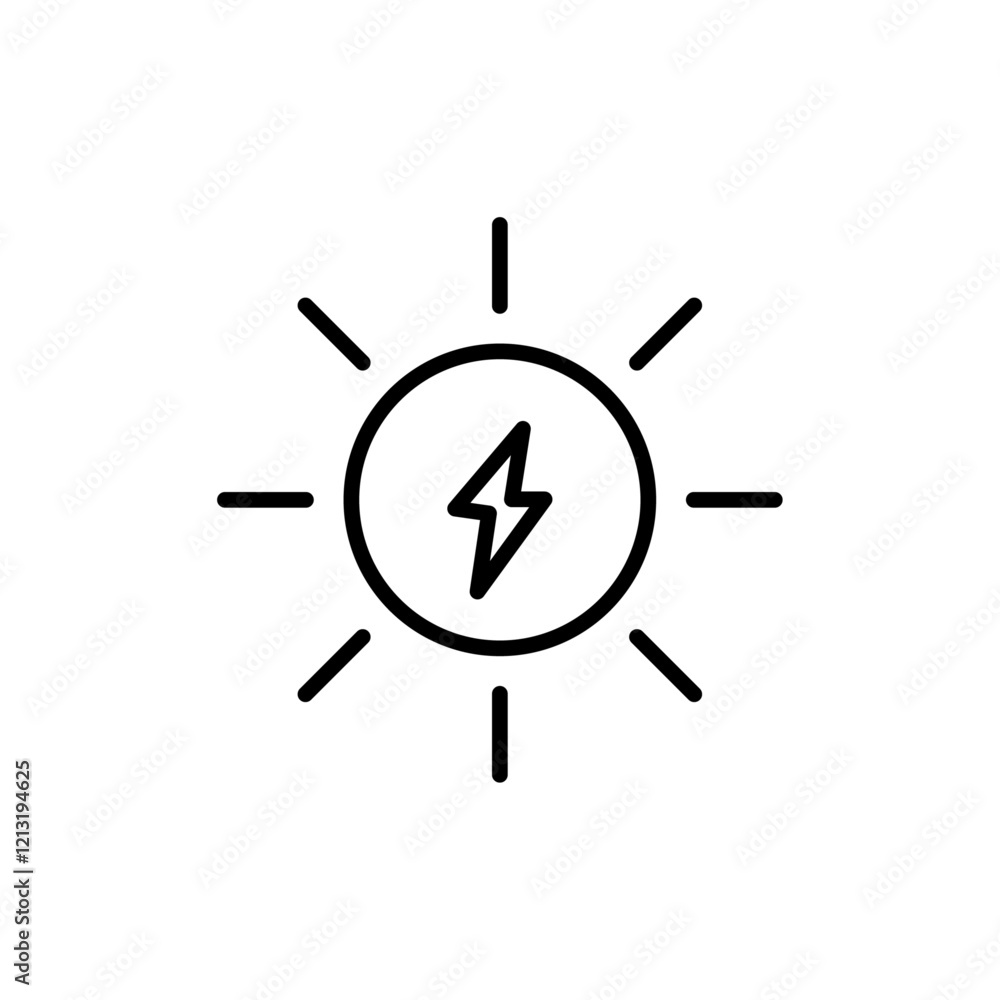 Solar energy icon black and white vector sign Solar energy icon black and white vector sign