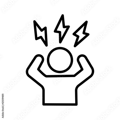 Stress icon black and white vector sign