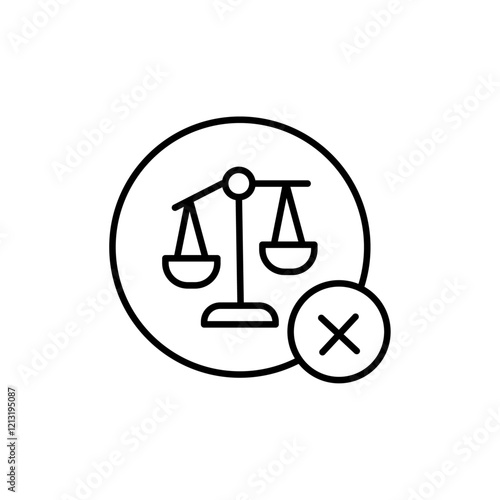 Unfair icon black and white vector sign
