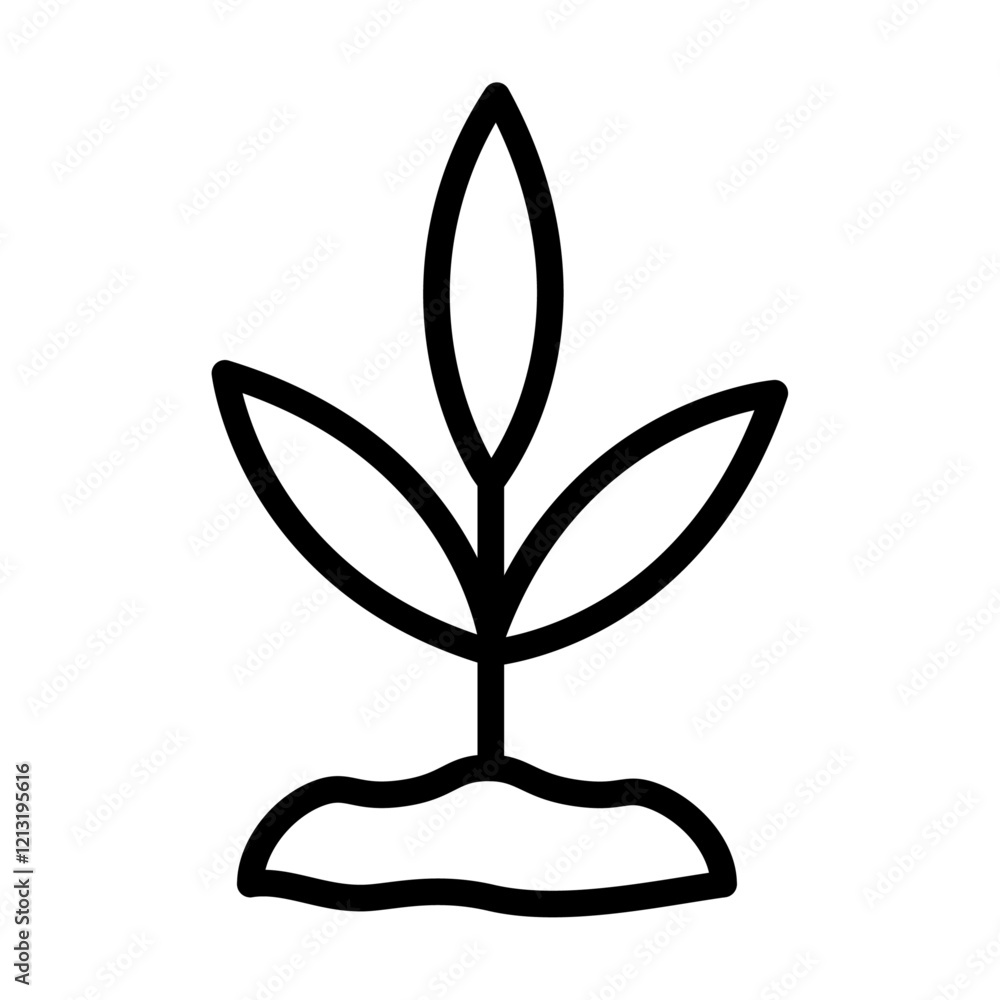 Young sprout icon black and white vector sign Young sprout icon black and white vector sign