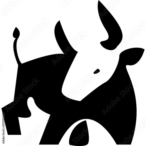 Black and white cow