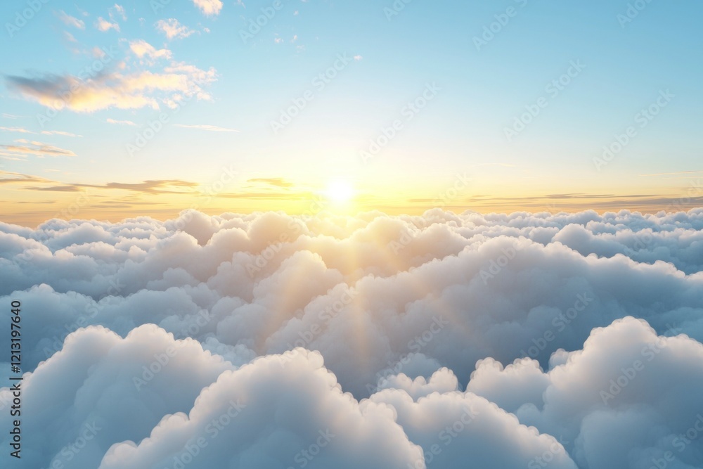 The sky is filled with fluffy white clouds The sky is filled with fluffy white clouds