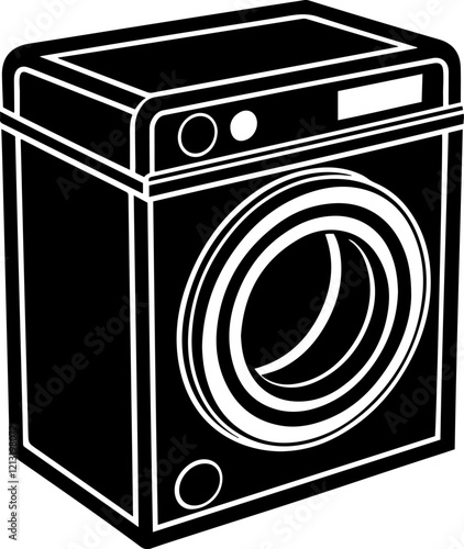 Washing machine vector silhouette design