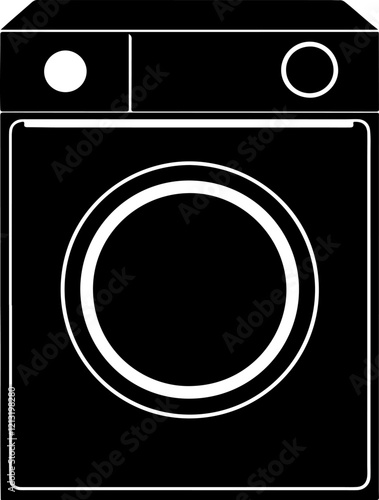 Washing machine vector silhouette design