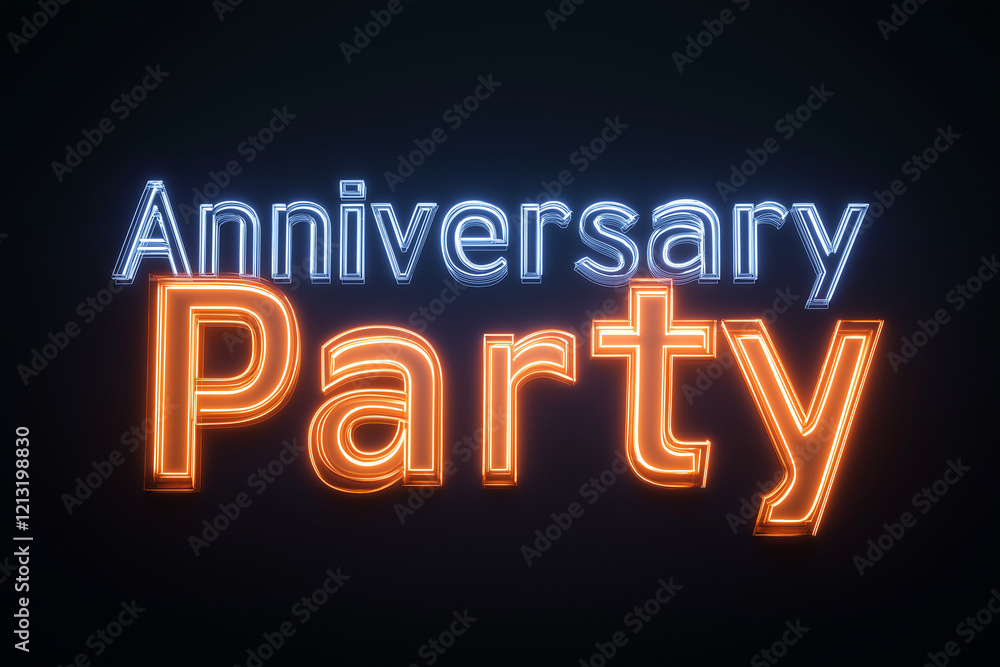 Celebrate a special milestone with a vibrant anniversary party setup featuring colorful text and bright lights Celebrate a special milestone with a vibrant anniversary party setup featuring colorful text and bright lights