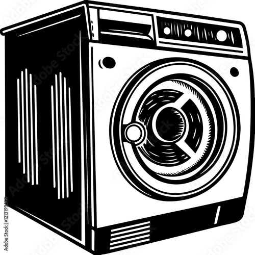 Washing machine vector silhouette design