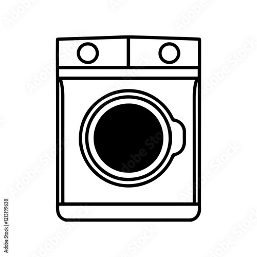 Washing machine vector silhouette design