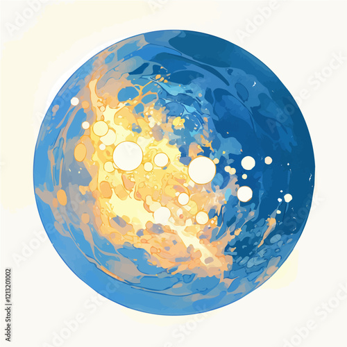 Gravitational Collapse – Watercolor Illustration, Cosmic Phenomenon Art, Space Science Concept, Astrophysics-Inspired Artwork, Stellar Core Collapse Design
