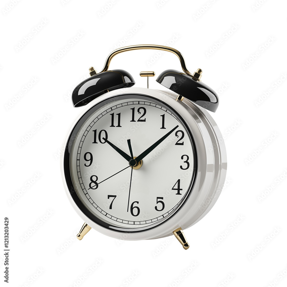 White Alarm Clock Isolated On White Background White Alarm Clock Isolated On White Background