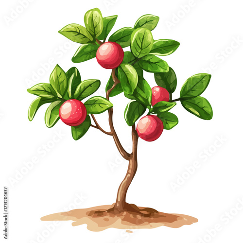 Hala Fruit Plant with Fruit – Exotic Watercolor Vector Illustration for Creative Designs  
