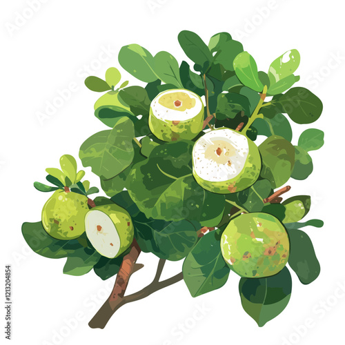 Hala Fruit Plant with Fruit – Exotic Watercolor Vector Illustration for Creative Designs  
