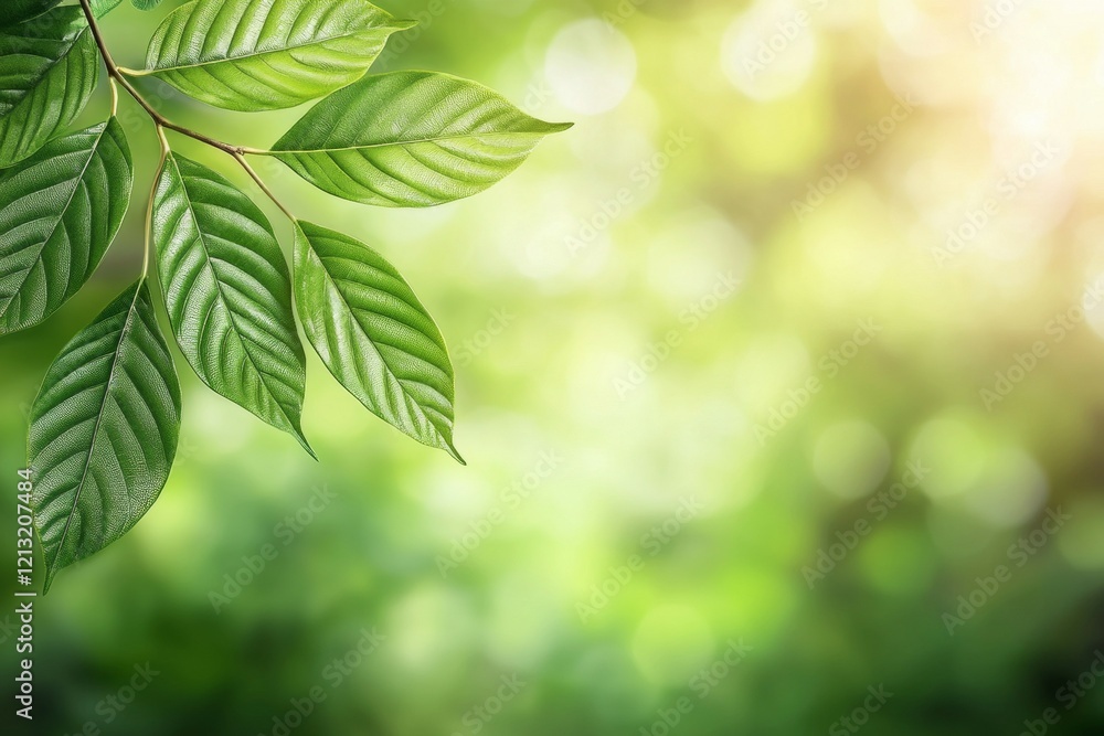Leafy green branch with a leafy green leaf Leafy green branch with a leafy green leaf