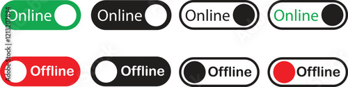 Set of power On and Off switch icon collection. Toggle switch symbol. isolated on white background. Vector Illustration.
