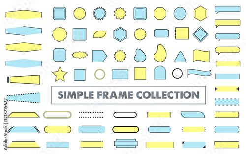 Simple Frame set ornament decoration template design banner advertisement material line tags stacker background